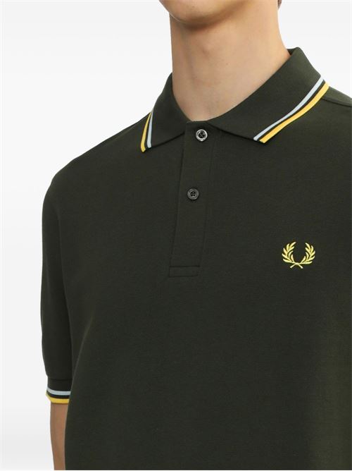 Polo uomo M3600 manica corta verde/giallo FRED PERRY | M360005B